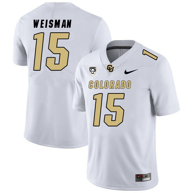Men #15 Kasen Weisman Colorado Buffaloes College Football Jerseys Stitched Sale-White